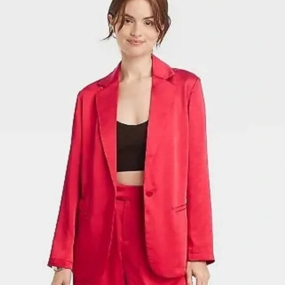 A New Day Red Blazer with Notched Lapels - Picture 1 of 4